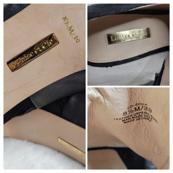 Louis et Cie Idola Suede Leather Bow Peep Toe High Heeled Gold Zip Bootie✨️8.5 - Picture 10 of 16